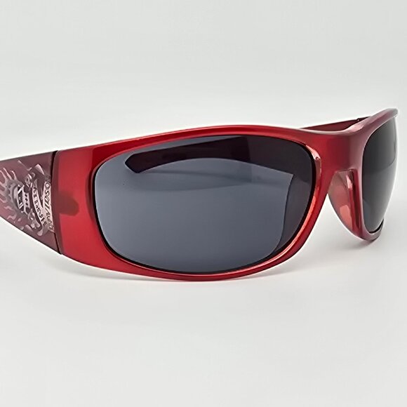 Harley Davidson HDS 5001 BU-3 Gloss Red Frame Grey Lens Sunglasses w/ Case 63mm - Picture 7 of 16